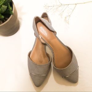 Blue + White Striped Flats